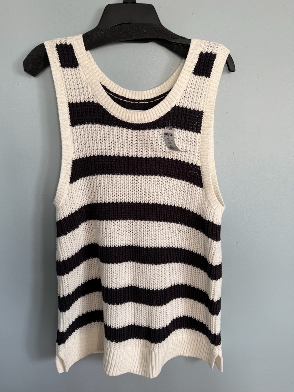 Sonoma Black & White Striped Sleeveless Knit Tank